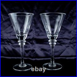 1960's New York Vintage Crystal Clear Solid Round Coctail Martini Glasses Set 2