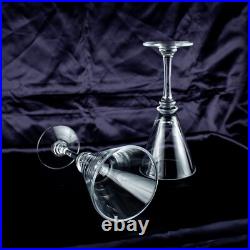 1960's New York Vintage Crystal Clear Solid Round Coctail Martini Glasses Set 2