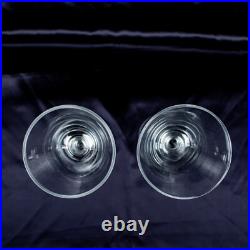 1960's New York Vintage Crystal Clear Solid Round Coctail Martini Glasses Set 2