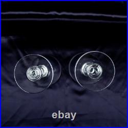 1960's New York Vintage Crystal Clear Solid Round Coctail Martini Glasses Set 2