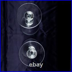 1960's New York Vintage Crystal Clear Solid Round Coctail Martini Glasses Set 2