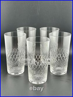 1960s Vintage Cut Stuart Crystal Highball Glasses Set of 5 5? Braemar Pattern