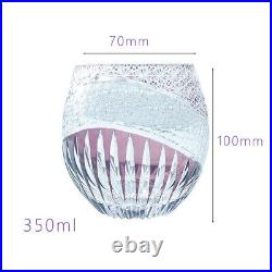 1Set 2Pcs Crystal Whisky Glasses Hand Cut To Purple Edo Kiriko Drinkware 10oz