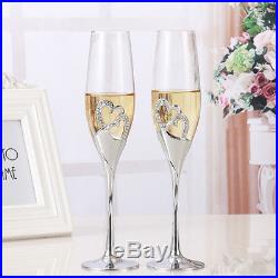 2 PCS / Set Crystal Wedding Toasting champagne flutes glasses Cup Wedding Party