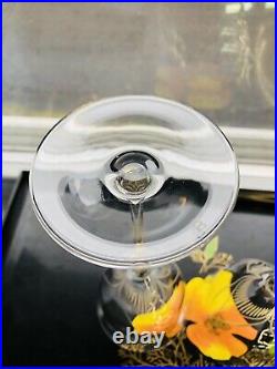 2 Spiegelau Crystal Hand Blown Via Veneto Wine Glass Hand Made Lines Flower