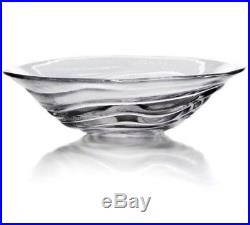 2 Stunning Simon Pearce Thetford Spiral Swirl Glass Centerpiece Bowls Rare Set