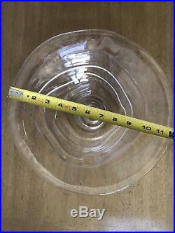 2 Stunning Simon Pearce Thetford Spiral Swirl Glass Centerpiece Bowls Rare Set