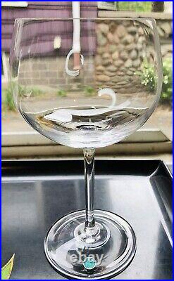 2 Tiffany & Co Crystal Hand Blown Water Attached StemTFC7 &1 Fluted Champagne