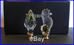 2 WATERFORD LAMP FINIALS set / SEAHORSE & ACORN (crystal) NEW / Box