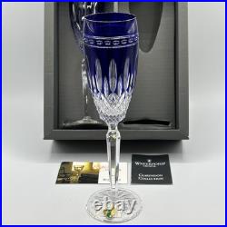 2 Waterford Clarendon Cobalt Blue Flute Champagne Set Brand New in Original Box