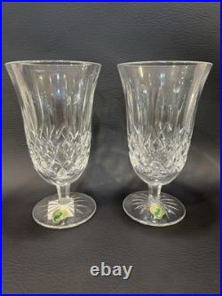 2 Waterford Crystal Lismore Stemmed Iced Tea Glass 6 1/2 Set Of 2 Glasses W4