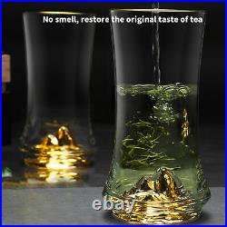 2 x High-end Crystal Tea Cup Heat-Resistant Transparent Kung Fu Tea Cup Gift Set