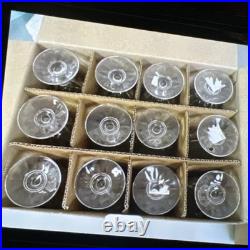 2004 12 Cut Crystal 5th Ave PORTICO Iced Tea Clear Glasses Art Deco Wheat Pat