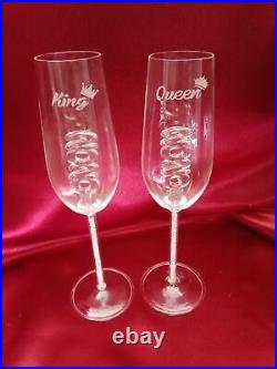 2020 King & Queen Custom Engraved Champagne Flute Set
