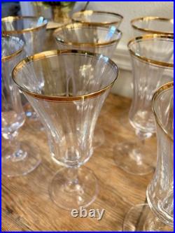 21st Century Mikasa Jamestown 24k Gold Rim Lead Crystal Tea Goblet Set Of 10