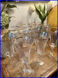 21st Century Mikasa Jamestown 24k Gold Rim Lead Crystal Tea Goblet Set Of 10