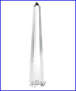 22H Contemporary Crystal Glass Obelisk Statues Finial Figurine Home Decor Set/2