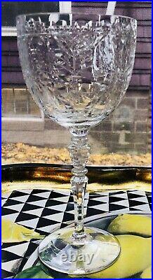 3 Libbey Rock Sharpe Water Goblet Cut Flower Dot Trellis 8 Stem# 1016-1 MCM