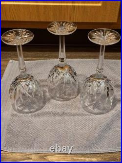 3 Marquis by Waterford BROOKSIDE Crystal Goblets Wine Glasses Set of 3