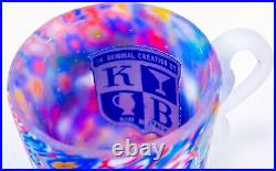 3 Murano Millefiori Mini Punch Bowl Cups Glass RARE Italy Set of 3 Beautiful Vtg