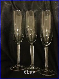 3 Spiegelau Crystal Fluted Champagne Glasses So Clear. New Condition. 9& 3/4 MINT