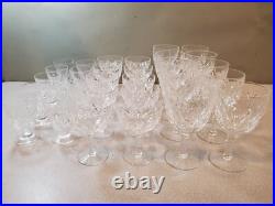 30 Piece Set Stuart Crystal England Stemware Glasses, Norfolk Pattern c. 1955-64