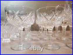 30 Piece Set Stuart Crystal England Stemware Glasses, Norfolk Pattern c. 1955-64