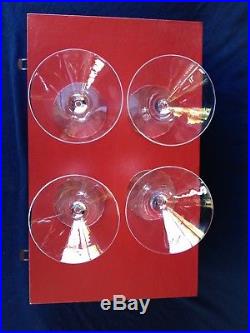 4 Cartier Crystal Classic Martini Glasses Set in original red box never used