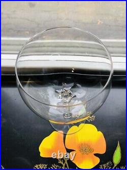 4 Cartier Crystal Petal Cut Balloon Water Wine Glass Multisided Stem Rare Signed