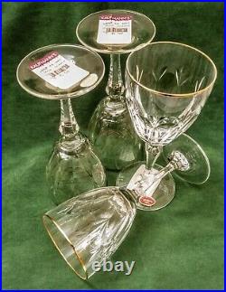 4 Gorham Crystal Glass Stemware Slovenia 7 Vintage Set / Signed & Original Tags