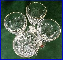 4 Gorham Crystal Glass Stemware Slovenia 7 Vintage Set / Signed & Original Tags