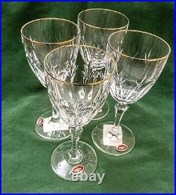 4 Gorham Crystal Glass Stemware Slovenia 7 Vintage Set / Signed & Original Tags