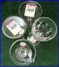 4 Gorham Crystal Glass Stemware Slovenia 7 Vintage Set / Signed & Original Tags