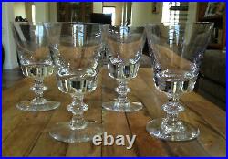 4 Lot Val St Lambert Crystal State Plain Water Goblets 6 3/8 Mint