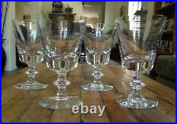 4 Lot Val St Lambert Crystal State Plain Water Goblets 6 3/8 Mint