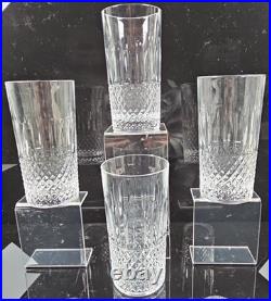 4 MF Cristal de Paris Yvan Highball Glasses Set Crystal Cut Tumblers France Lot