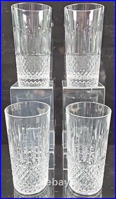 4 MF Cristal de Paris Yvan Highball Glasses Set Crystal Cut Tumblers France Lot