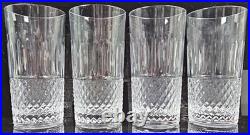 4 MF Cristal de Paris Yvan Highball Glasses Set Crystal Cut Tumblers France Lot