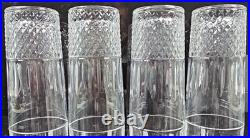 4 MF Cristal de Paris Yvan Highball Glasses Set Crystal Cut Tumblers France Lot