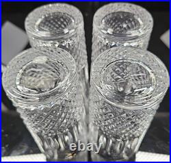 4 MF Cristal de Paris Yvan Highball Glasses Set Crystal Cut Tumblers France Lot