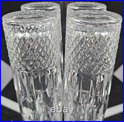 4 MF Cristal de Paris Yvan Highball Glasses Set Crystal Cut Tumblers France Lot