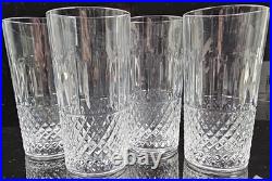 4 MF Cristal de Paris Yvan Highball Glasses Set Crystal Cut Tumblers France Lot