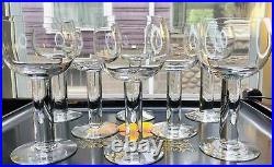 4 Orrefors Column Water Goblet 10 OZ 6 5/8 Thick Stem Mid Century Modern Glass
