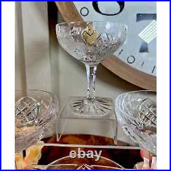 4 Piece, Lead Crystal, CZECHOSLOVAKIAN, Champagne Glasses, Ornate, 1950's GS-8