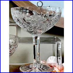 4 Piece, Lead Crystal, CZECHOSLOVAKIAN, Champagne Glasses, Ornate, 1950's GS-8