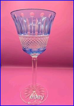 4 Vintage Cobalt Blue Cut To Clear Crystal Goblets Saint Louis