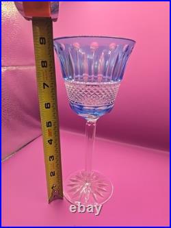 4 Vintage Cobalt Blue Cut To Clear Crystal Goblets Saint Louis