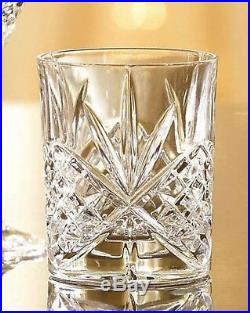 4 Vintage Crystal Whiskey Glasses Set Classic Double Old Fashioned Scotch Glass