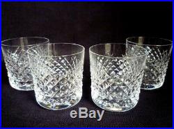 4 Waterford Alana Old Fashioned Glasses 9 Oz Vintage Set Cut Crystal