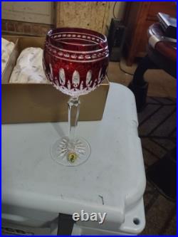 4 Waterford Crystal Clarendon Ruby Wine Glass set/new in box